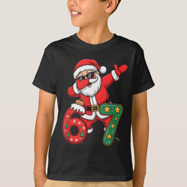 Camiseta Funny Six Seven 6 7 Meme Santa Dab Christmas Dabbi (Frente)
