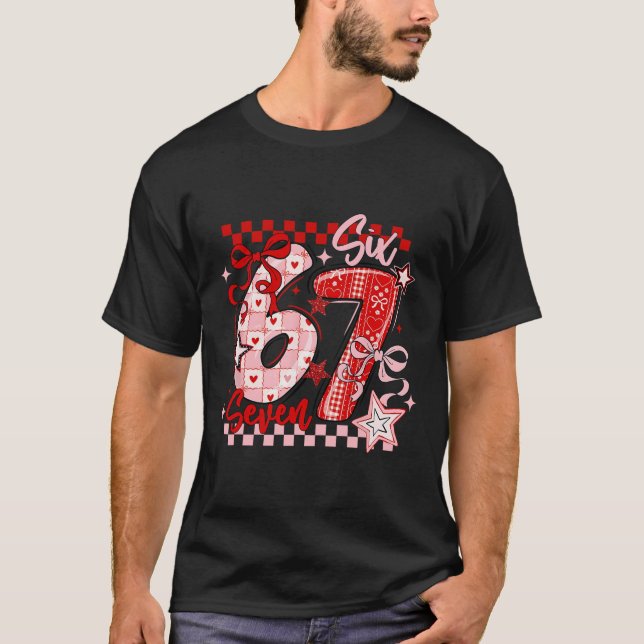 Camiseta Funny Six Seven 6 7 Meme Valentine Girl  (Frente)