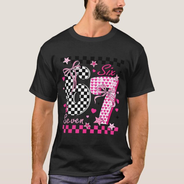 Camiseta Funny Six Seven Coquette 6 7 Meme Men Women Valent (Frente)