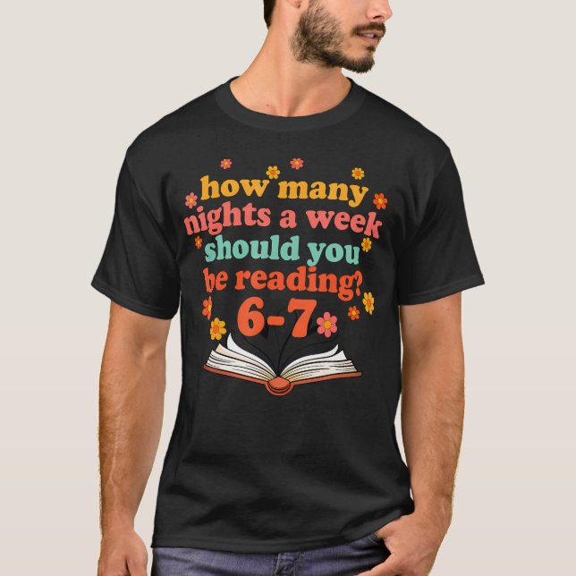 Camiseta Funny Six Seven Meme 6 7 Teacher Book Reading 6 7  (Frente)