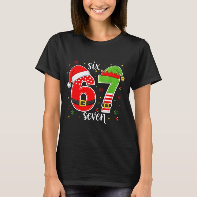 Camiseta Funny Six Seven Meme Christmas 67 Meme Xmas Boys G (Frente)