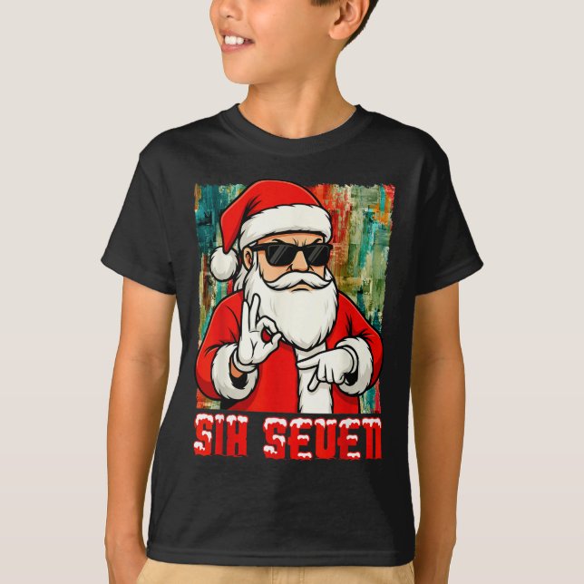 Camiseta Funny Six Seven Meme Christmas Cool Santa Saying 6 (Frente)