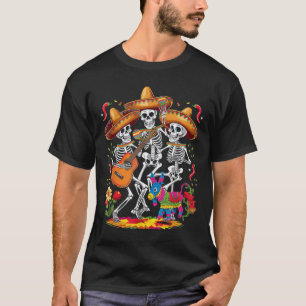 Camiseta Funny Skeleton Cinco De Mayo Fiesta Mexicano Festi