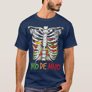 Camiseta Funny Skeleton Cinco de Mayo Xray Radiologia CT MR