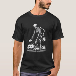 Camiseta Funny Skeleton Gardening Players Halloween Mens Wo