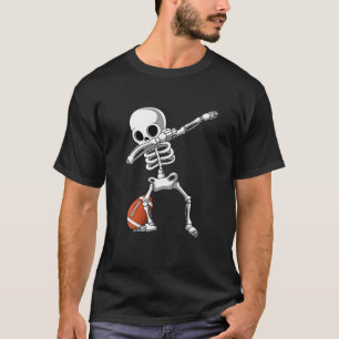 Camiseta Funny Skeleton Rugby Ball Dabbing Halloween Kids B