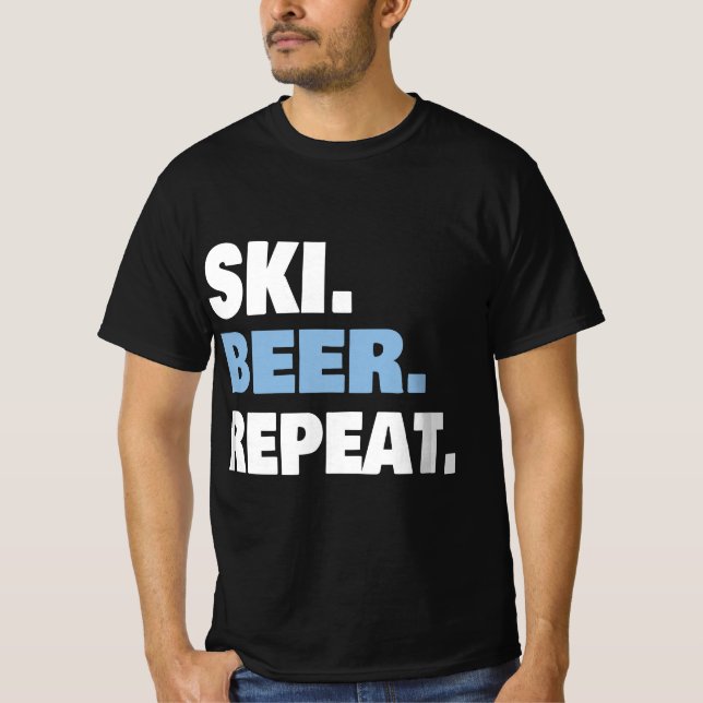 CAMISETA FUNNY SKI TRIP SKIING & BEER LOVER GIFT FOR MEN &  (Frente)