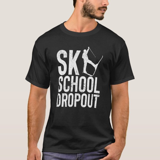 Camiseta Funny Skiing Lover Winter Sports Skier Ski School  (Frente)