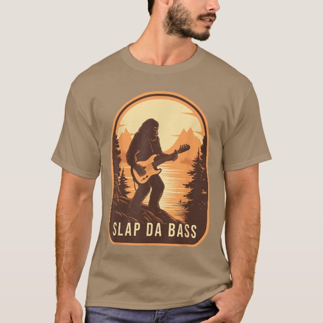 Camiseta Funny Slap Da Bass Sasquatch Music Lover Bassist f (Frente)