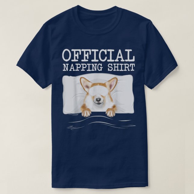 Camiseta Funny Sleeping Mask Pembroke Welsh Corgi Napping  (Frente do Design)
