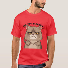 Camiseta Funny Sleepy Morning Grey Cat Tired ✨🐾🥱