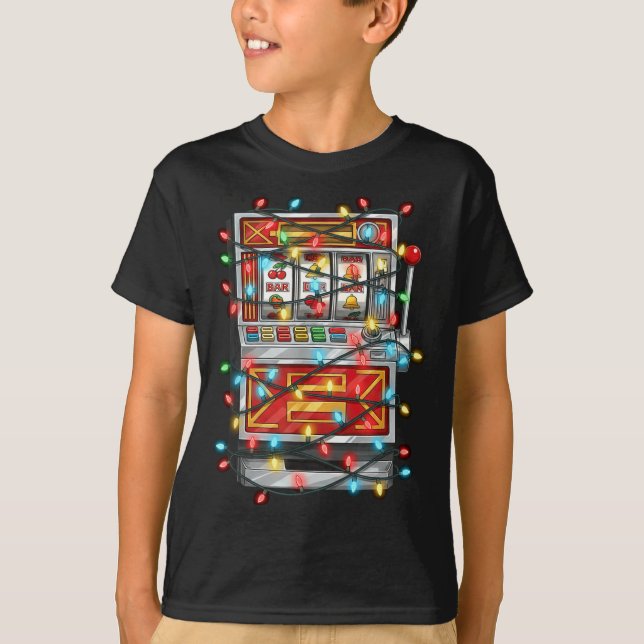 Camiseta Funny Slot Machine Christmas Graphics Lights Lover (Frente)
