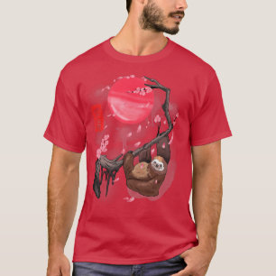 Camiseta Funny Sloth at Cherry Blossoms Tree Cool Sakura Ma