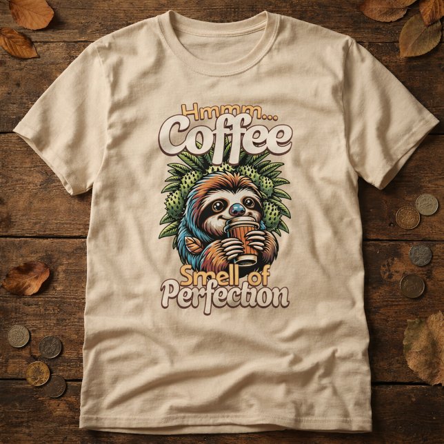 Camiseta Funny Sloth Coffee Drinker T-Shirt (Criador carregado)