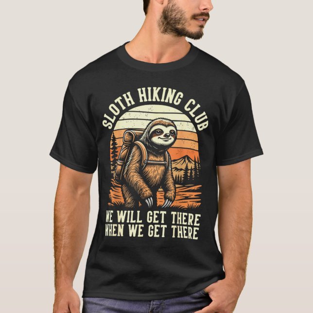 Camiseta Funny Sloth Hiking Club Outdoor Hiker Men Women Vi (Frente)
