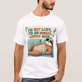 Camiseta Funny Sloth: I'm Not Lazy, I'm on Energy-Saving Mo