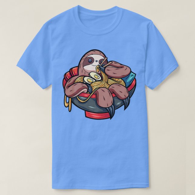 Camiseta Funny Sloth In Ramen Soup Bowl Ramen Noodles Premi (Frente do Design)