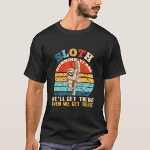 Camiseta Funny Sloth Running Team Retro