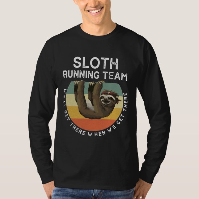 Camiseta Funny Sloth Running Team Vintage (Frente)