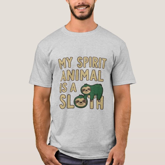 Camiseta Funny Sloth Spirit Animal T-ShiMen's Basic T-Shirt (Frente)
