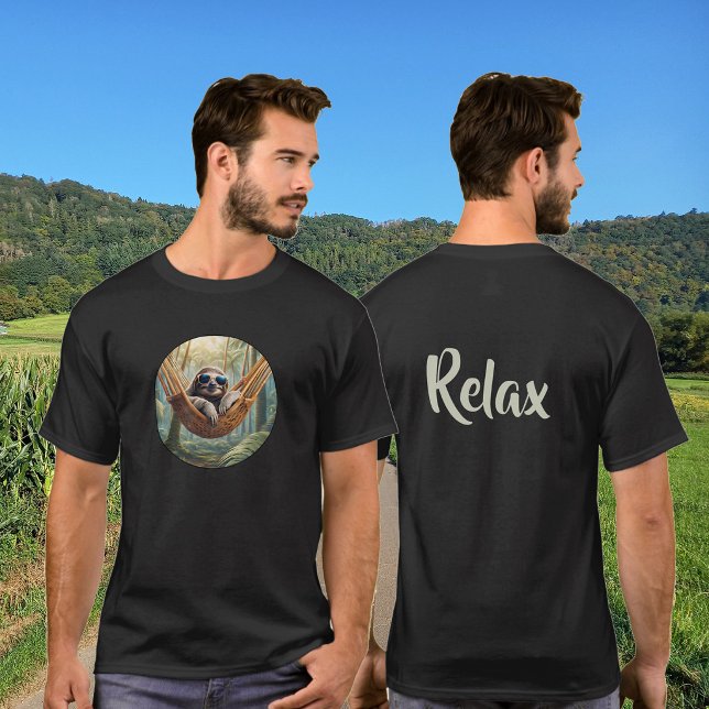 Camiseta Funny sloth with sunglasses in a hammock (Criador carregado)