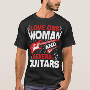 Camiseta Funny SLover One Woman E Vários Guitarras Music Lo