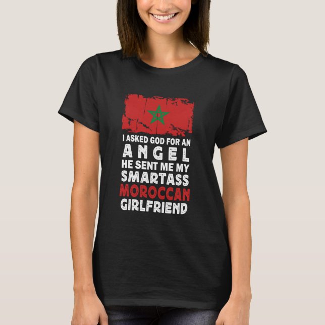 Camiseta Funny Smartass Moroccan Girlfriend Morocco Flag (Frente)