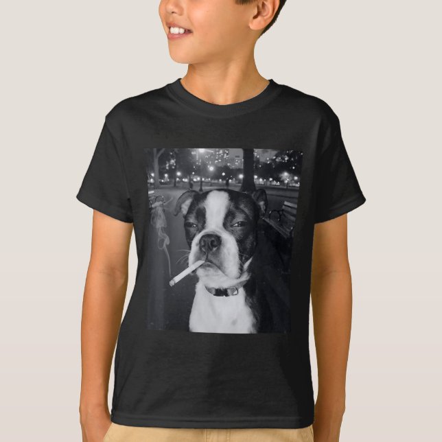 Camiseta Funny Smoking Dog Meme Cigarette Gen Z Meme Dog Lo (Frente)