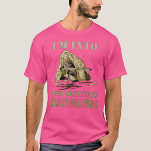 Camiseta Funny Sniper Camo Long Distance Relationship Gun L