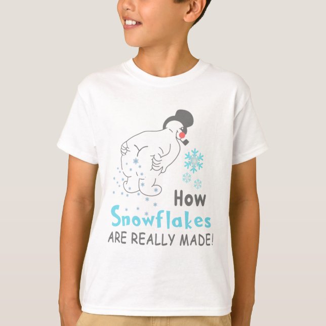 Camiseta Funny Snow How Snowflakes Are Really Made  (Frente)