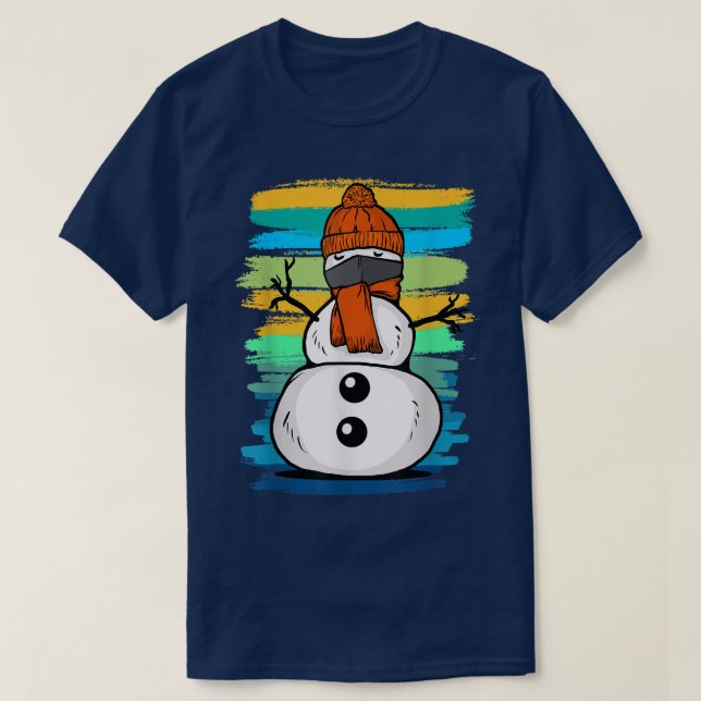 Camiseta Funny Snow Man with Mask  (Frente do Design)