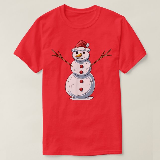 Camiseta Funny Snowman Snow Sculpture  (Frente do Design)