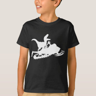 Camiseta Funny Snowmobile Dinosaur Ride Snowmobiling Racing