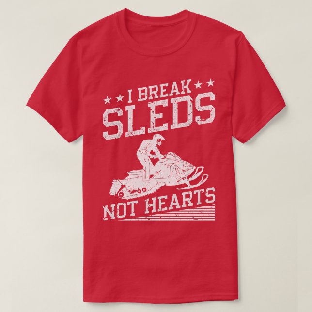 Camiseta Funny Snowmobile Riding (Frente do Design)