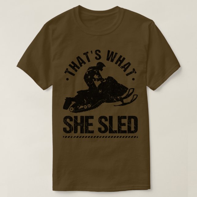 Camiseta Funny Snowmobile Riding Motor Sled (Frente do Design)