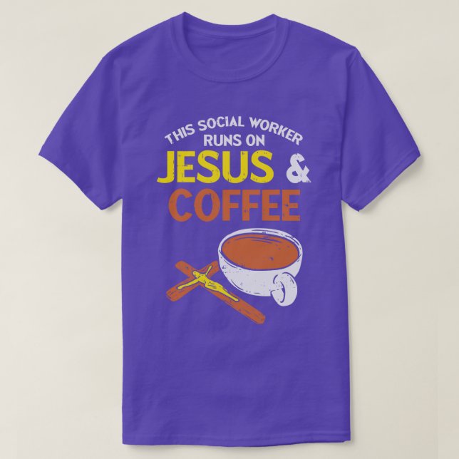 Camiseta Funny Social Worker Work Coffee Gift  (Frente do Design)