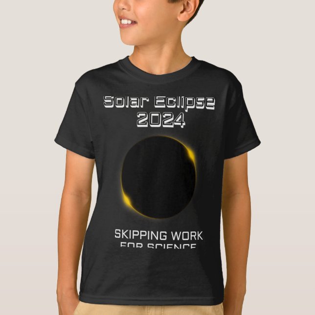 Camiseta Funny Solar Eclipse Skipping Work Science (Frente)