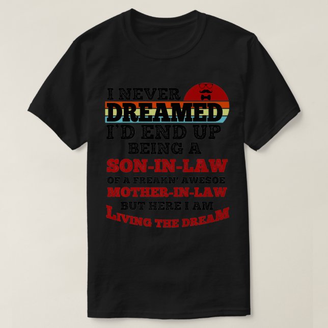 Camiseta Funny Son In Law Of A Freaking Awesome Mother In L (Frente do Design)