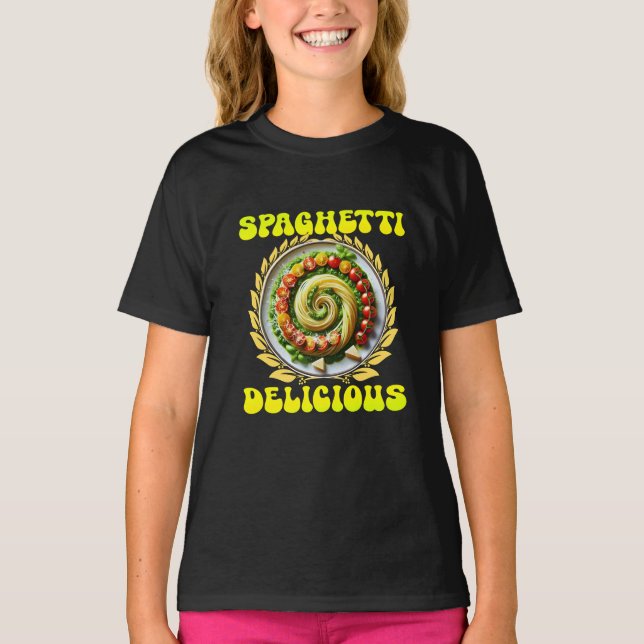 Camiseta funny spaghetti delicious quote design  (Frente)
