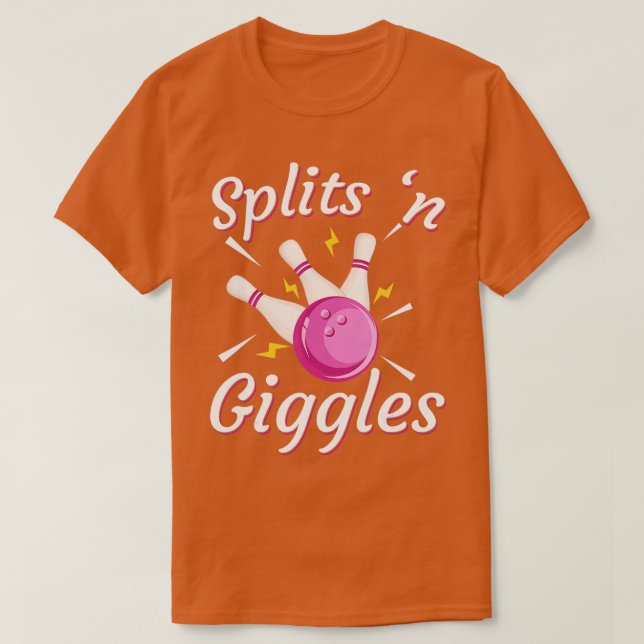 Camiseta Funny Splings n Giggles Equipe de Boliche Bowler S (Frente do Design)