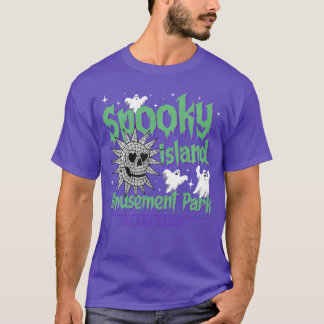 Camiseta Funny Spooky Island Amusement Park Skull Retro Hal