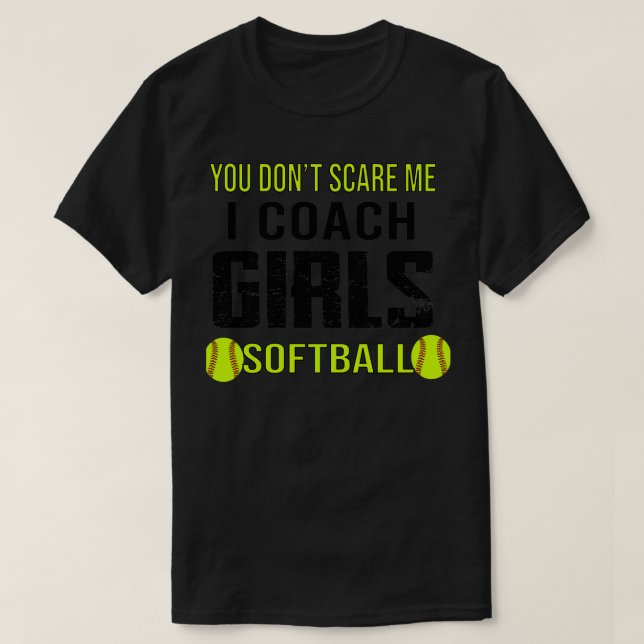 Camiseta Funny sport softball coach team girls quotes (Frente do Design)