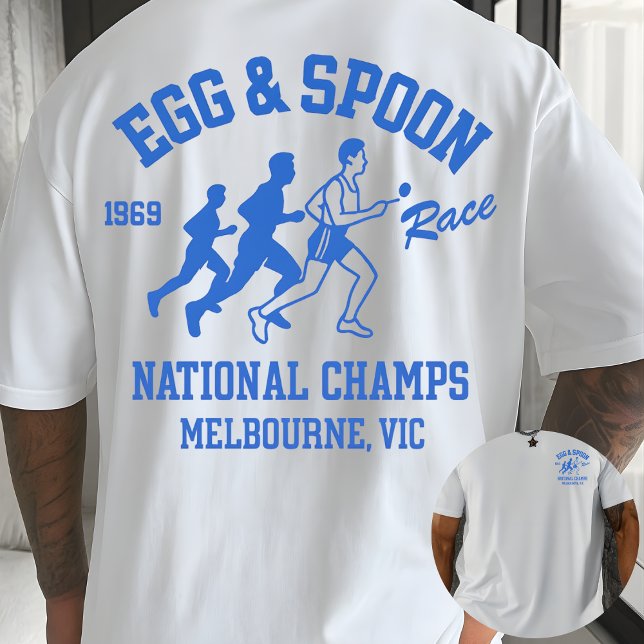 Camiseta Funny Sports Day Egg and Spoon Race Melbourne (Criador carregado)