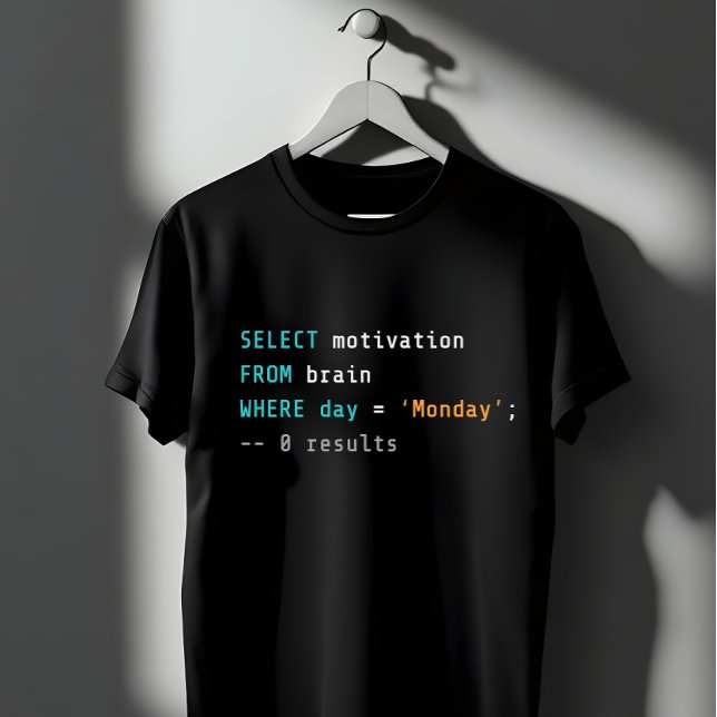 Camiseta Funny SQL Monday Motivation Programmer Joke (Criador carregado)