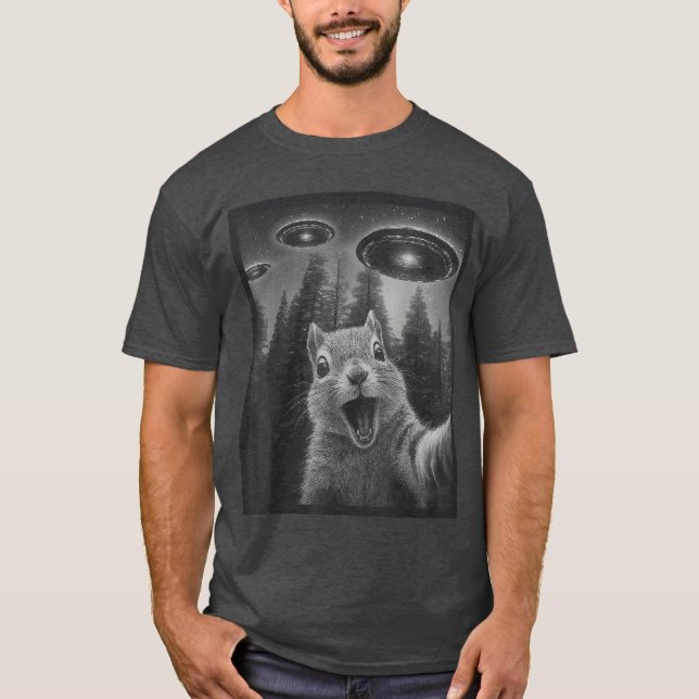 Camiseta Funny Squirrel Sie Alien UFO Gifts for Men Women B (Frente)