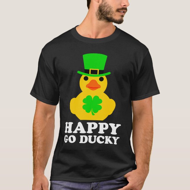 Camiseta Funny St Patrick's Day Cool Rubber Duck Hat Four L (Frente)