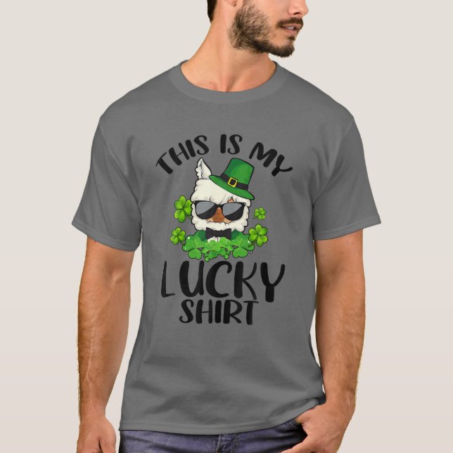 Camiseta Funny St Patrick's Day Llama This Is My Lucky (Frente)