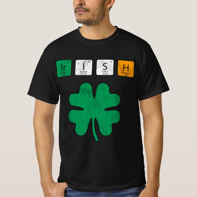Camiseta Funny St Patricks Day Science Teacher Irish Chemis (Frente)