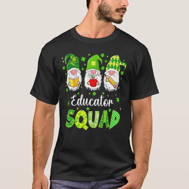 Camiseta Funny St Patricks Day Shamrock Educator Squad Iris (Frente)