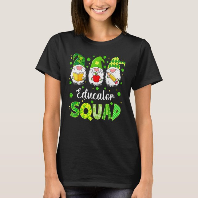 Camiseta Funny St Patricks Day Shamrock Educator Squad Iris (Frente)